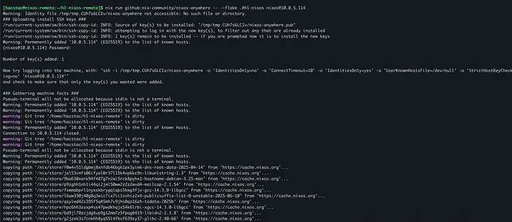 hl-remote bootstraping logs