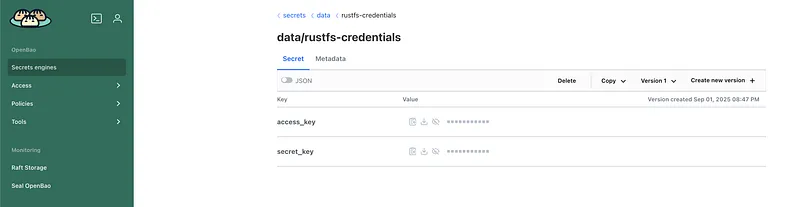 RustFS SecretProviderClass